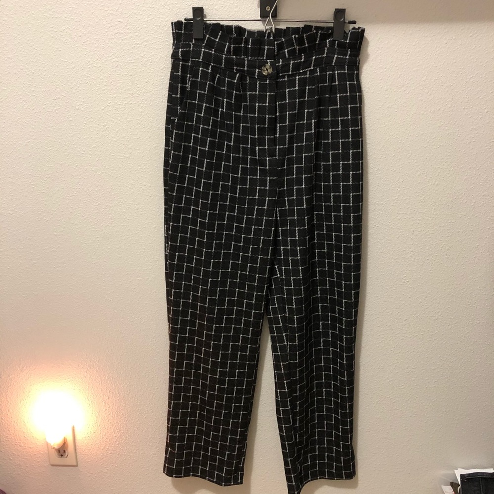 Good Luck Gem Paperbag Pant - Black&White - M